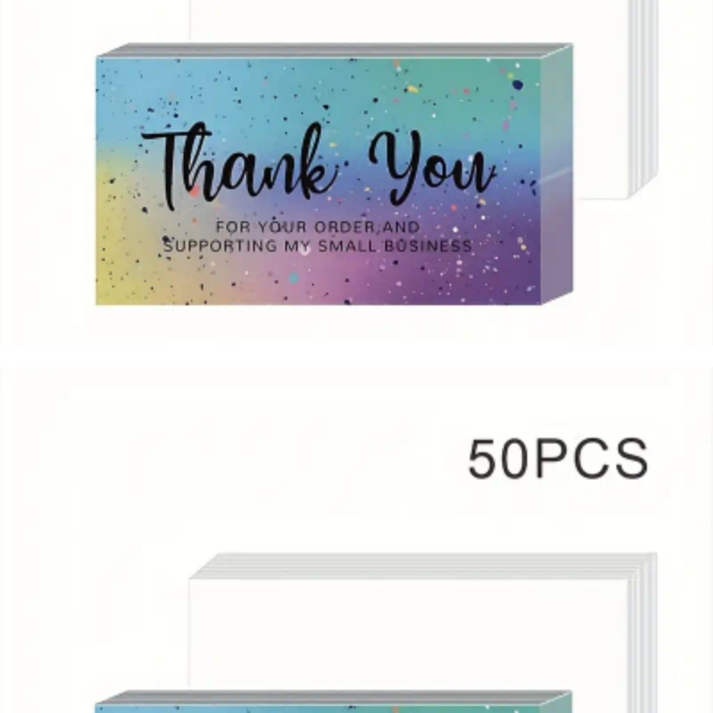 50 Multicolor Thank You Cards - 50PCS - Picture 3 of 5